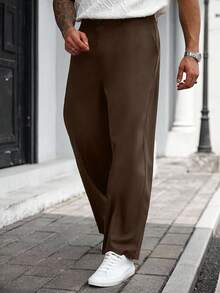 Manfinity CasualCool Pantaloni casual larghi con tasche, tinta unita, taglie comode per uomo di taglia grande