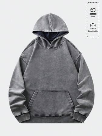 Street Life Men's Vintage Washed Loose Fit Hoodie