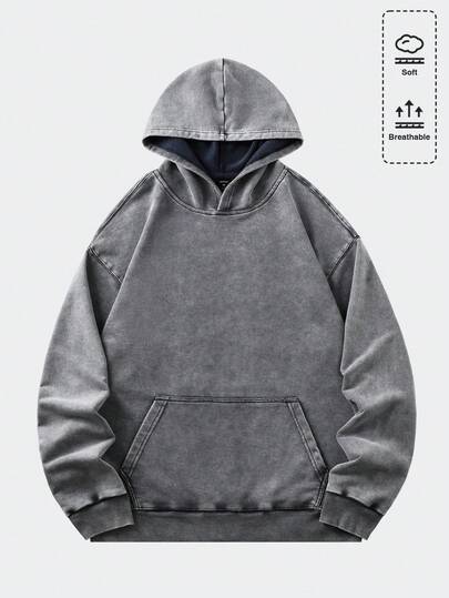 Street Life Men's Vintage Washed Loose Fit Hoodie