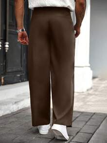 Manfinity CasualCool Pantaloni casual larghi con tasche, tinta unita, taglie comode per uomo di taglia grande