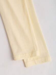 SHEIN Unity Women's Casual Cold Shoulder Long Sleeve Round Neck Cropped T-Shirt With Cartoon & Letter Graphic, Suitable For Spring/Autumn, Daily And Vacation Wear - Apricot - View 5