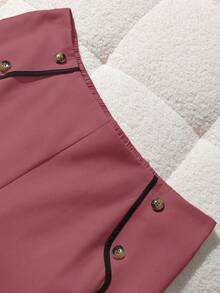 GlowEve CURVE 大码女式休闲撞色直筒裤 - 粉色 - 查看 5