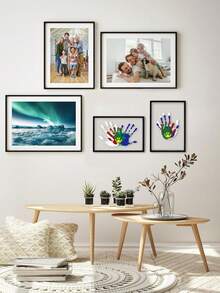 SHEIN 1 pezzo Kit Memory con stampa a mano DIY, cornice per ombreggiatura in legno con 4 fogli di acrilico trasparente senza elettricità, regalo per decorazione domestica per famiglia, couples, fratelli, amici, laurea, decorazione da parete