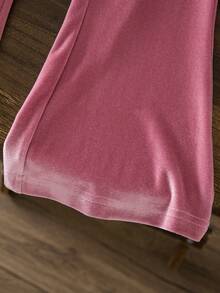 2pcs/Set Young Girl T-Shirt And Mini Skirt, Sports & Fashion Style Suitable For School And Sports