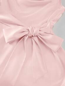 GlowEve CURVE 大码女式优雅无袖连衣裙，配蝴蝶结肩带