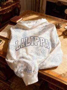 INAWLY 女士休闲花卉字母印花卫衣，秋冬款 - 彩色 - 查看 7