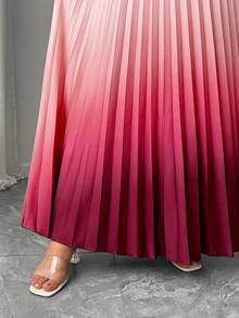Elenzga Elegant Romantic Gradient Color Ruffle Waist A-Line Off Shoulder Dress,  Day - Multicolor - View 4