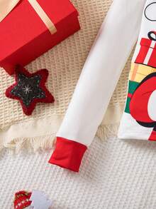 Bộ 2 quần bó sát thoải mái thân thiện với da và đồ ngủ tay dài cho bé gái tuổi mới lớn dịp Giáng sinh - Đỏ - Xem 7