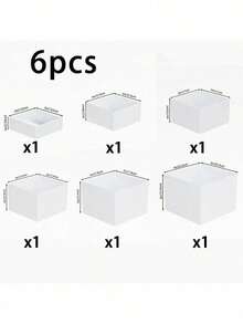 白色亚克力自助食品展示架，镂空底部亚克力多功能支架，适用于早午餐、自助餐、婚礼、派对、生日派对、浪漫婚礼、迎婴派对、新娘送礼会、甜品台、艺术展（请慎重选择合适的套装，产品有详细尺寸标注，套装尺寸有大号和小号可选） - 白色 - 查看 7