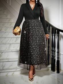 SHEIN Lady Plus Size Spring, Summer, Autumn And Winter Black Suit Collar Long Waist A-Line Long Dress Mesh Star Fabric Elegant Dresses For Party Wedding Guest Dress Sequin Skirt  Black Dress   Halloween Costumes Winter Dress Halloween Costume Christmas Dress New Year Clothes  Party Dress Elegant Dresses For Party   Elegant Dresses For Women  Black Dress Winter Winter Clothes For Women  Winter Clothes  Winter Dress Wome   Christmas  Christmas Clothes   New Year Dress   Christmas Dress New Year's Eve Dress Party Dress Elegant Party Dresses  Christmas Party Dress Graduation Dress  Elegant Dresses For Party Elegant Dress For Women Elegant Dresses For Party Luxury Evening Dresses For Women Luxury Evening Dress For Women Luxury Evening Dresses For Weddings  Shiny Dress Sparkly Dress   Black Dress   Black Dress For Women