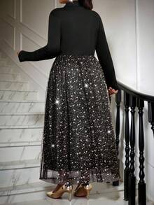 SHEIN Lady Plus Size Spring, Summer, Autumn And Winter Black Suit Collar Long Waist A-Line Long Dress Mesh Star Fabric Elegant Dresses For Party Wedding Guest Dress Sequin Skirt  Black Dress   Halloween Costumes Winter Dress Halloween Costume Christmas Dress New Year Clothes  Party Dress Elegant Dresses For Party   Elegant Dresses For Women  Black Dress Winter Winter Clothes For Women  Winter Clothes  Winter Dress Wome   Christmas  Christmas Clothes   New Year Dress   Christmas Dress New Year's Eve Dress Party Dress Elegant Party Dresses  Christmas Party Dress Graduation Dress  Elegant Dresses For Party Elegant Dress For Women Elegant Dresses For Party Luxury Evening Dresses For Women Luxury Evening Dress For Women Luxury Evening Dresses For Weddings  Shiny Dress Sparkly Dress   Black Dress   Black Dress For Women