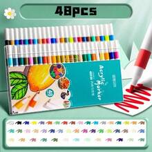 Bộ 80/60/48/36/24/12 bút dạ acrylic, vẽ không thấm giấy, bộ sưu tập nghệ thuật, bút vẽ graffiti, bộ bút vẽ màu nước nhiều màu sắc, bút màu chống thấm nước dung lượng cao, món quà tinh tế cho học sinh, món quà hoàn hảo, bút dạ, đồ dùng học tập, đồ dùng học tập - Nhiều màu - Xem 18