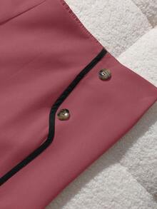 GlowEve CURVE 大码女式休闲撞色直筒裤 - 粉色 - 查看 7