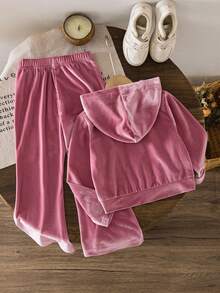 2pcs/Set Young Girl T-Shirt And Mini Skirt, Sports & Fashion Style Suitable For School And Sports