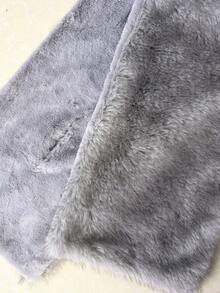 Allurite Capa de piel sintética de unicolor para mujer, capa de piel roja grande para fiestas de invierno y ropa de fiesta