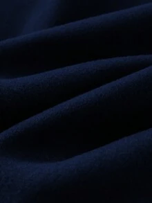 GlowEve CURVE 大码女士优雅毛领长外套，配腰带 - 藏蓝色 - 查看 7