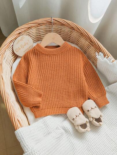 Maglione a righe in maglia per bambine, girocollo, maniche lunghe, casual, adatto per primavera, autunno, inverno