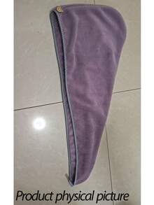 2pcs Women's Simple Applique Soft & Comfortable Bath Robe/Shower Cap Set, Practical & Multifunctional Bath Towel - Bean Paste Applique Skirt Suit - View 12