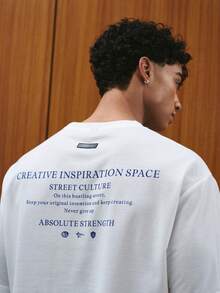 TOKVUE Men's Casual Letter Graphic Round Neck Short Sleeve T-Shirt, Summer - White - View 3