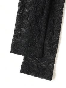 GlowEve Women's French Style V-Neck Pearl Studded Hollow Lace Blouse - Black - View 5