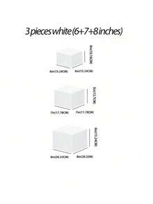 白色亚克力自助食品展示架，镂空底部亚克力多功能支架，适用于早午餐、自助餐、婚礼、派对、生日派对、浪漫婚礼、迎婴派对、新娘送礼会、甜品台、艺术展（请慎重选择合适的套装，产品有详细尺寸标注，套装尺寸有大号和小号可选） - 白色 - 查看 10