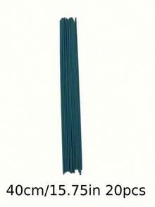 SHEIN 20 件 11.81/15.75 英寸绿色花茎棒 DIY 花卉材料 手工金属丝花茎配件