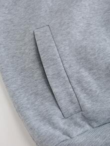 Franclia 休闲连帽灰色铆钉拉链运动衫 - 灰色 - 查看 4