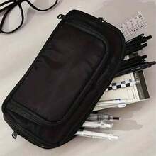 1Pc Macaron Large Pencil Case Pouch ,INS Stationery Bag, Portable Handheld Pencil Case Bag , Cosmetic Bag, For Teens Office,&School Supplies Back To School,Pencil Pouch,School Bag - 彩色 - 查看 20