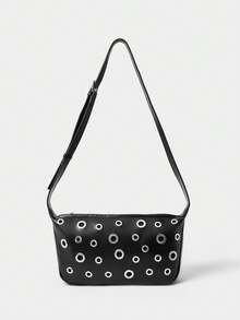 SHECARRY Women's Fashion Casual Metal Mesh Adjustable Shoulder Bag - Black - View 1