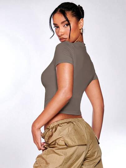 T-shirt ajusté unicolore