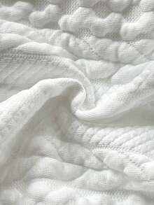 Lazeform 大码女式提花针织连帽上衣和裤子睡衣套装，白色，秋冬服装 - 白色 - 查看 8