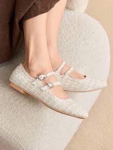 Rosivie 时尚优雅的方头平底鞋 - 芥末黃 - 查看 10