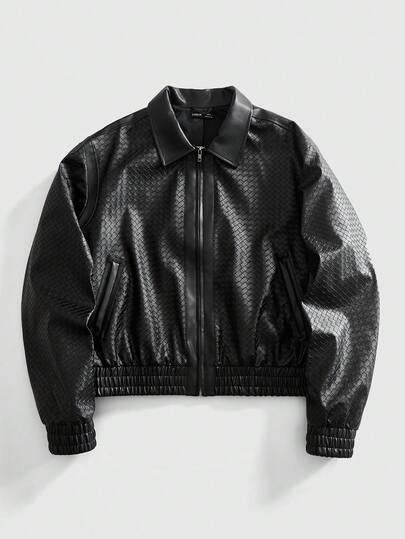 Street Life Veste en PU à motif crocodile pour homme, style urbain