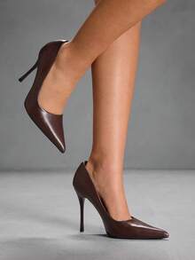 CUCCOO SZL Women's Classic Pointed Toe Stiletto High Heel Pumps, Suitable For Commuting, Dating, Parties, Weddings And Other Occasions For Christmas Spring Shoes - Brown - View 7