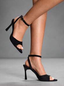 CUCCOO SZL Women's Elegant Suede Ankle Strap High Heel Sandals, Versatile For Commute, Date, Party, Vacation And More