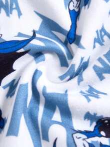 BATMAN X SHEIN 青少年男孩柔软透气全印花平角裤 - 黑與白 - 查看 6