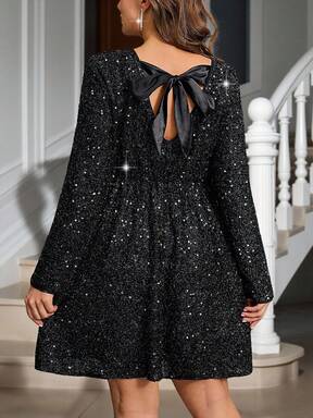 Reflora Robe de soirée à bretelles nouées et dos nu avec sequins, grande taille
