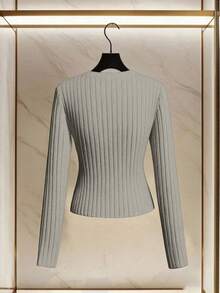 Franclia Damen eleganter gestrickter Pullover, lässig & vielseitig, romantischer französischer Stil, Herbst/Winter