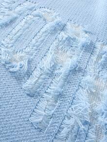 Manfinity EMRG Men's Letter Pattern Fashionable Crew Neck Long Sleeve Graphic Sweater Men Y2k Long Sleeve Knit Sweater, For Winter - Baby Blue - View 4