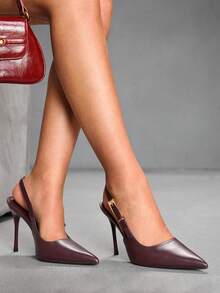 CUCCOO SZL Women's Fashionable Elegant Pointed Toe Backless High Heel Pumps