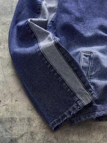 AXEPEAK Men's Washed C-Shirt Jacket, High-End Stand Collar Stylish Short Jacket - Blue - View 4