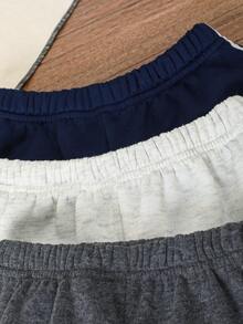 SHEIN Genkimix Kids 3件組小男孩休閒恐龍印花長袖連帽衫與寬鬆長褲套裝，柔軟面料，適合秋季、職業日、開學季，時尚穿搭 - 彩色 - 查看 5