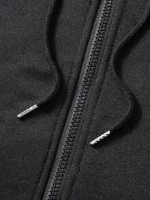 Manfinity Dauomo Áo khoác dài tay nam, thiết kế chữ LA, phù hợp cho mùa thu/đông, thiết kế đồ họa, in kỹ thuật số, thích hợp cho chụp ảnh, phong cách đường phố, thời trang, lễ hội, tiệc tùng, món đồ không thể thiếu cho nam giới, thu hút sự chú ý cao, mùa tựu trường, áo hoodie có mũ kéo khóa. - màu đen - Xem 5