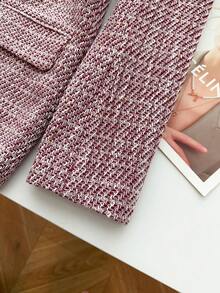 Franclia 女士优雅长袖简约日常西装外套 - 紅色 - 查看 6