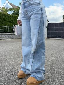 Jeta Ari Jeans casuales de mujer de unicolor y sencillos - Lavado ligero - Ver 3