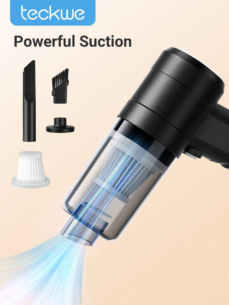 Teckwe Car Vacuum Cleaner,Wireless Handheld Household Car Vacuum Cleaner,Mini Dust Blower For Home & Auto,Strong Suction & Rechargeable