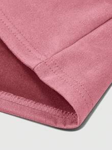 Claim Dot Herren Loose Fit T-Shirt mit geprägtem Buchstabenmuster und Drop Shoulder - Pink - Übersicht 6