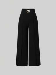 Sweetra Women's Casual Solid Color Wide Leg Pants Fall Cloth For Women