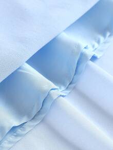 Pitira Pitira Teen Girl Blue Sheer Lace Trim Chiffon Hem Midi Dress, Suitable For Holidays, Parties, Elegant, Weddings, Back To School, Graduation Light Blue Teen Dress Light Blue Dress Women Girls Bridesmaids Blue Dresses Luxury Sky Blue Dress Short Modest Elegant Dresses For Teenage Girls - Blue - View 5