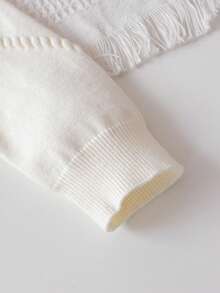 SHEIN Genkimix Kids 青少年女孩两件套针织套装，可爱 3D 蝴蝶结毛衣搭配百褶裙，可爱优雅，冬季 - 彩色 - 查看 4